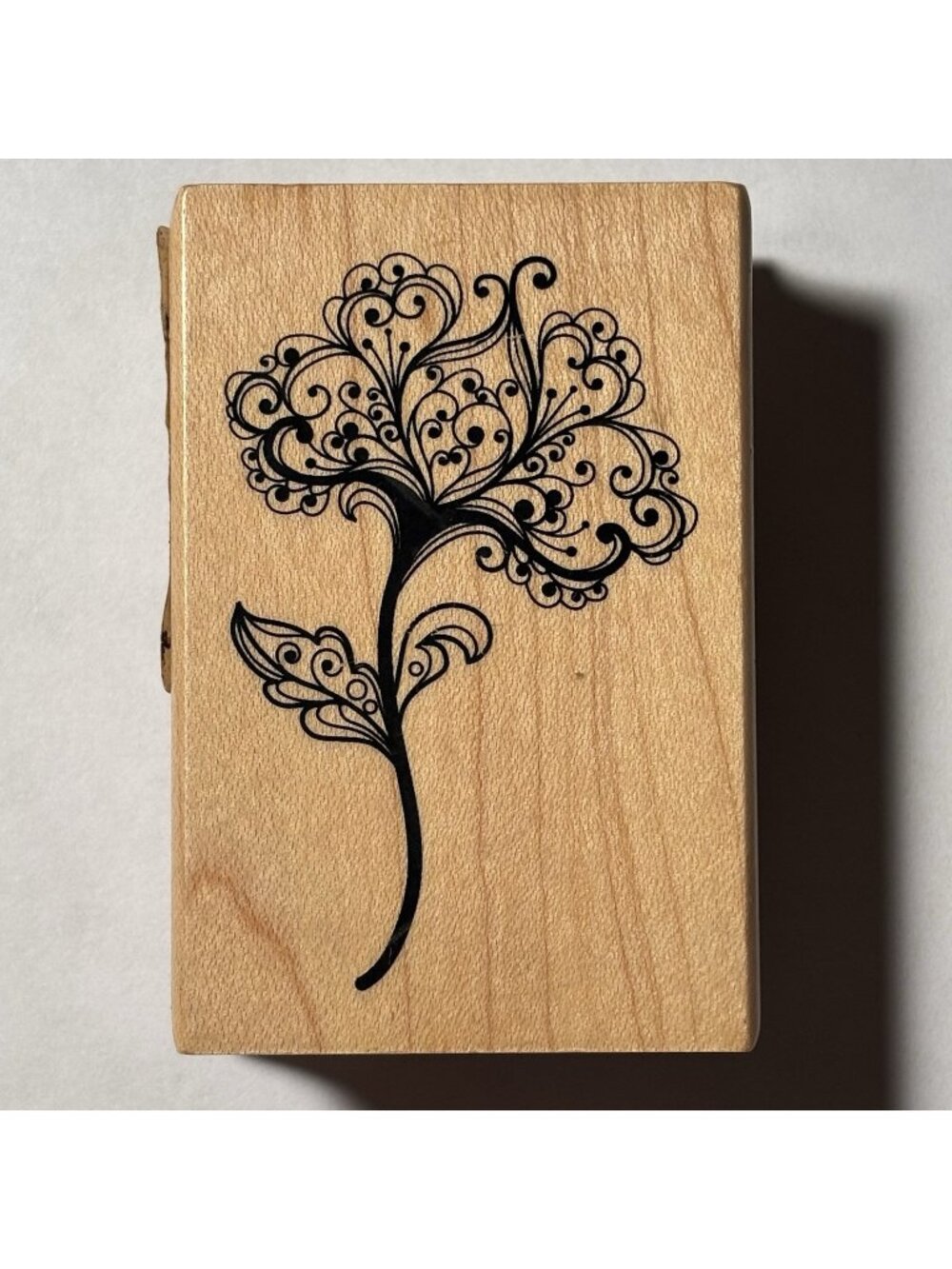 Inkadinkado Rubber Stamp Floral Flower Wood Mounted Ornate Art Sketch Crafting
